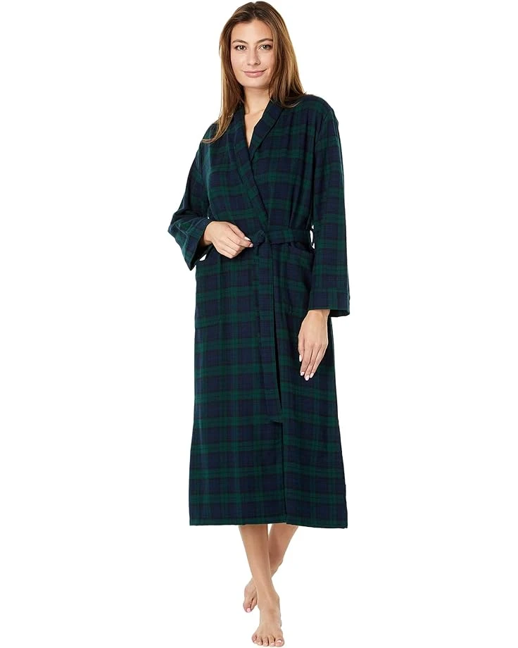 L.L.Bean Petite Scotch Plaid Flannel Robe Unlined Plaid 3 L.L.Bean Petite Scotch Plaid Flannel Robe Unlined Plaid