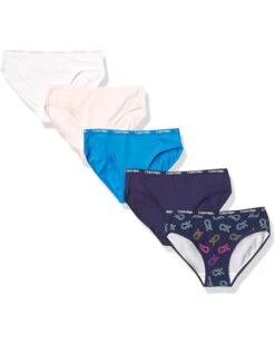 Calvin Klein Girls' Underwear Cotton Bikini Panty, 5 Pack